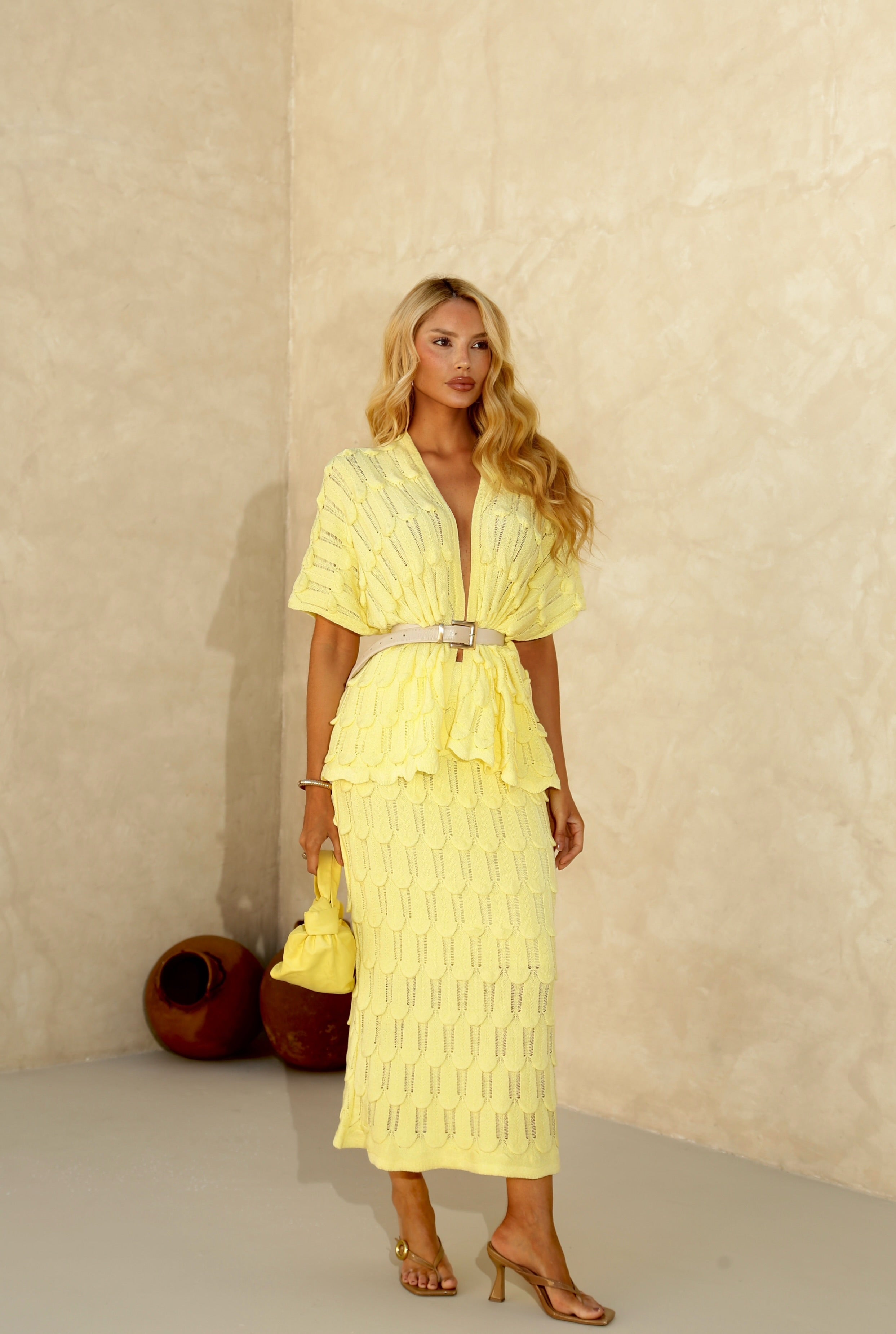 Lavine Embossed Knit Dress