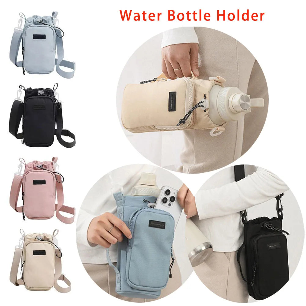 Water Bottle Carrier Bag with Phone Pocket