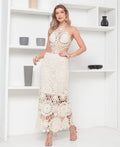 Vestido em Crochê Off White Janine