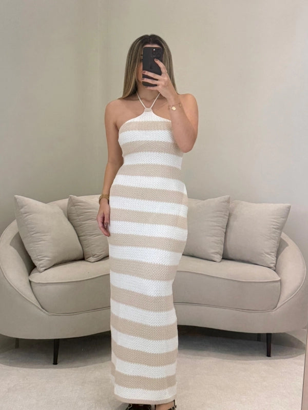 Juliana Modal Striped Midi Knit Dress